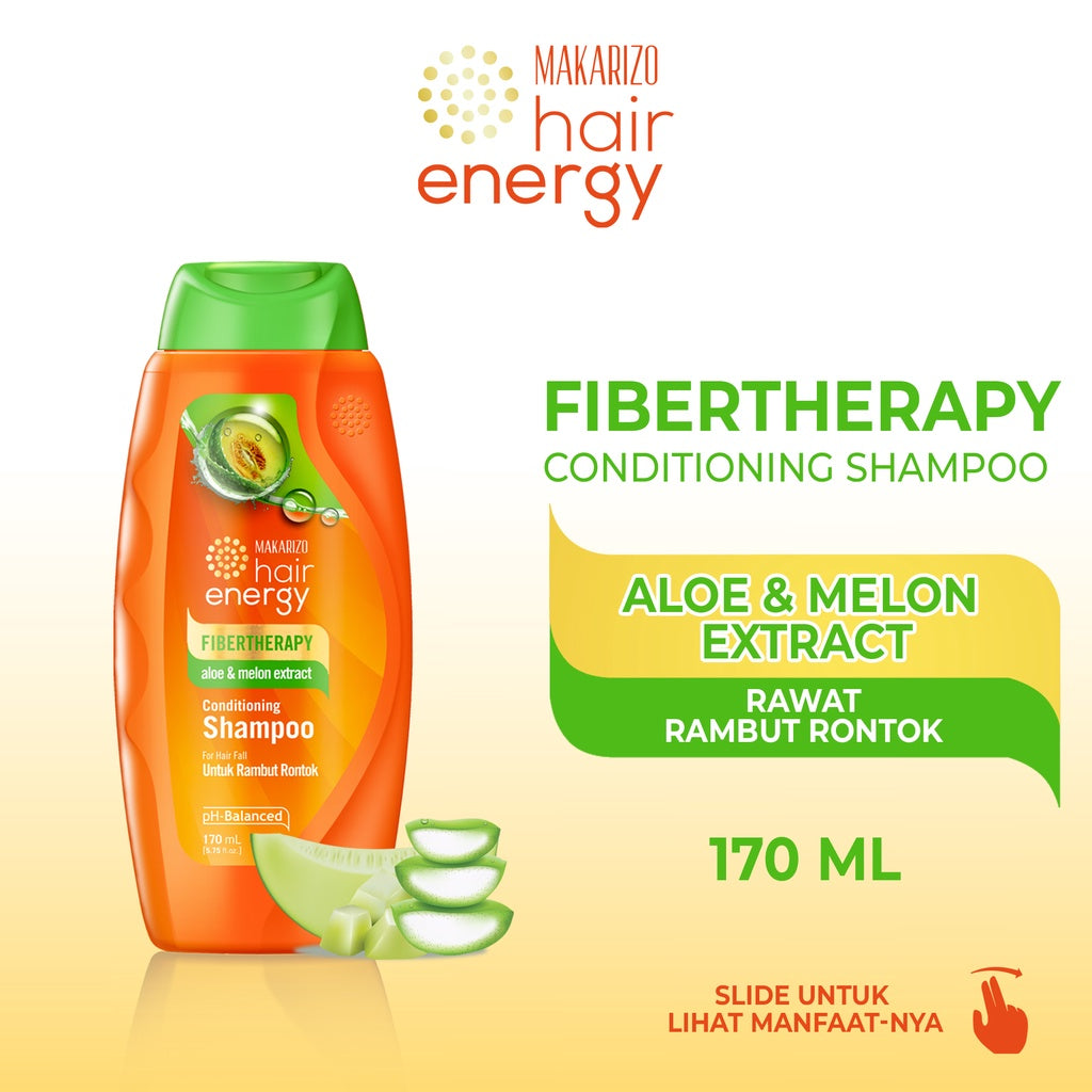 Makarizo Hair Energy Fibertherapy  Conditioning Shampoo Aloe & Melon 170 mL shampo / sampo / kondisioner / kondisioner rambut
