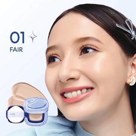 Wardah Lite Skin Filter Cushion 11g NEW Flawless Coverage Cooling Sensation for Sensitive Acne-Prone Skin with Ceramide SPF 40 PA++++ Lightweight Makeup Lasts 8 Hours