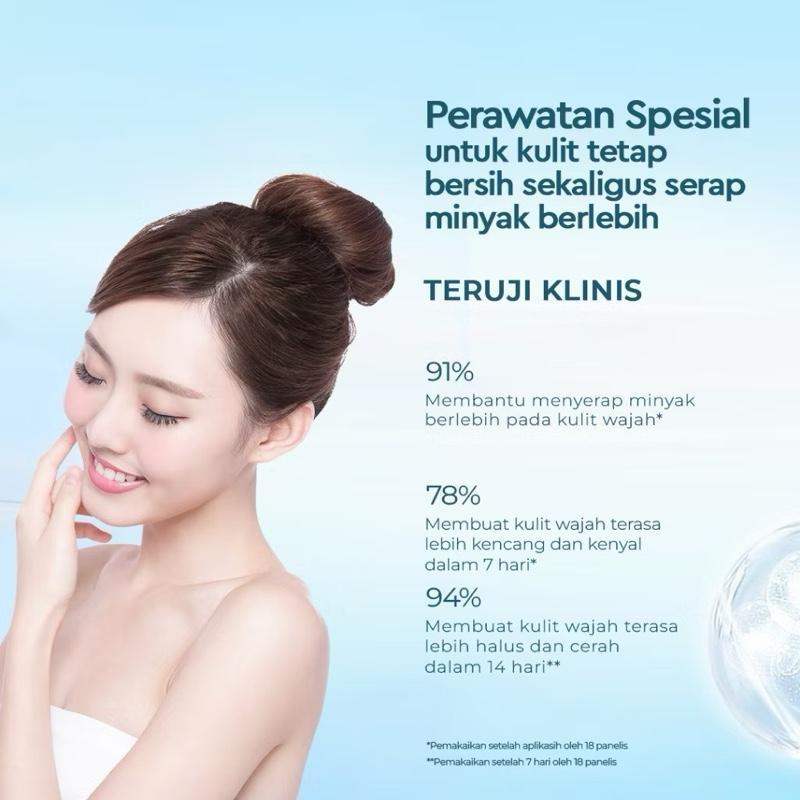 Wardah Lightening Blue Clay Mask 50g - Brightening Niacinamide & Kaolin Cooling Face Mask for All Skin Types