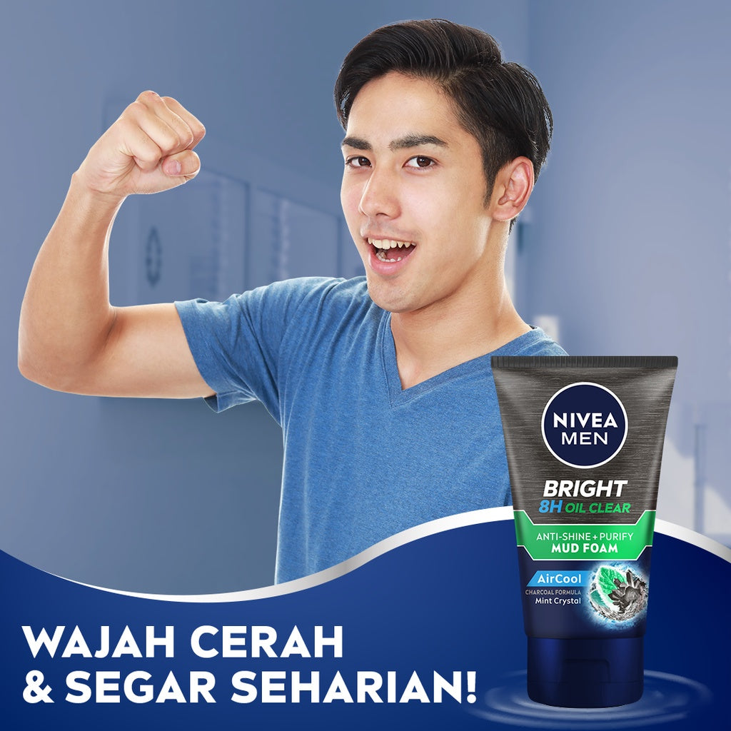 NIVEA Men Crème 75mL + NIVEA Men Bright Oil Clear Anti-Shine+Purify Mud Foam 50mL