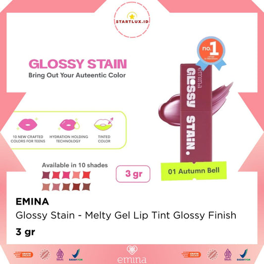 EMINA - Glossy Stain Lip Tint | Lightweight Long Lasting Lip Stain