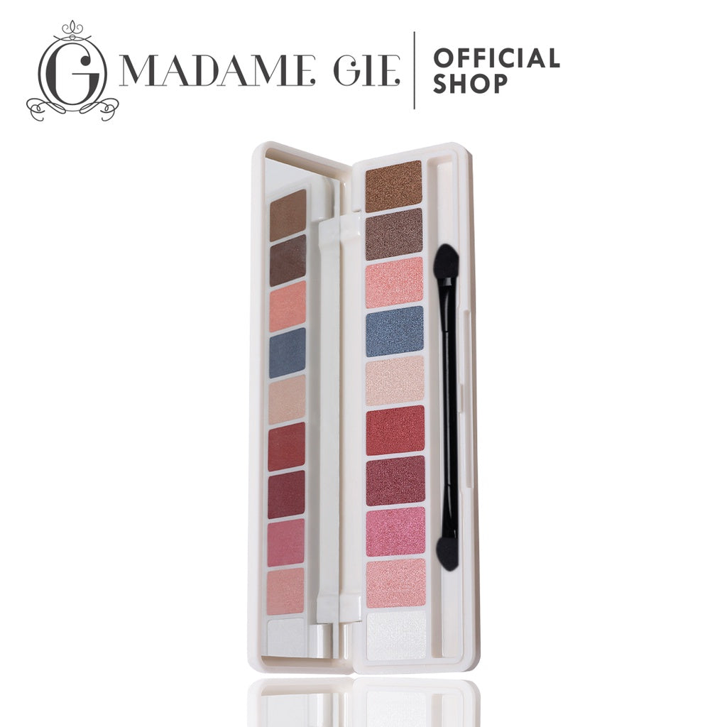[FLASH SALE] Madame Gie Eye Illusions Moondust Temptation Eyeshadow Palette 10 Warna - Makeup Eyeshadow | Shimmer & Matte | Pigmented & Tahan Lama | Blendable | Natural Look
