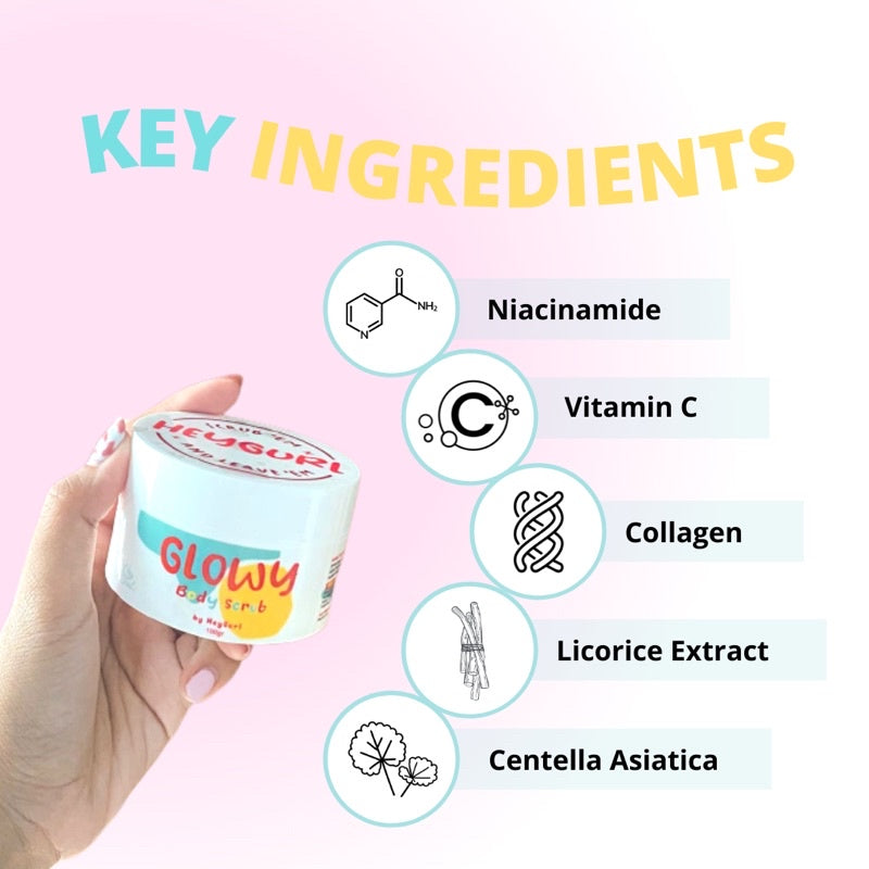 [PRE-ORDER 30 HARI] Glowy Body Scrub by HeyGurl | Body Scrub sekaligus Body Serum