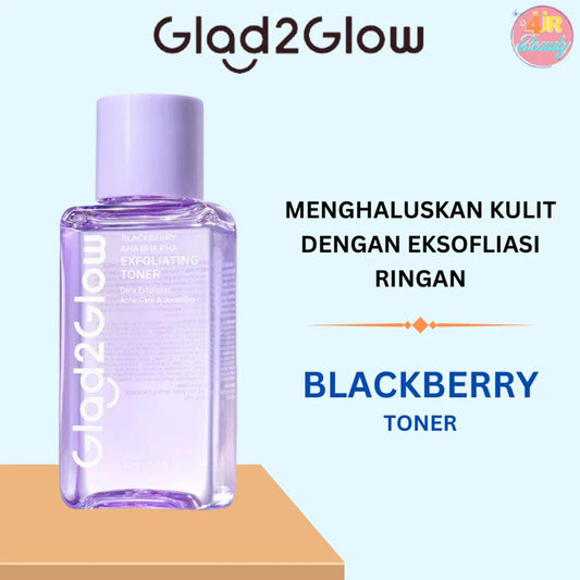 Glad2Glow Blackberry AHA BHA PHA Toner 40ml/80ml | Daily Exfoliating Toner for Clear, Smooth Skin