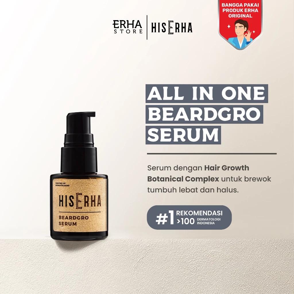 HIS ERHA Beardgro Serum 20 ml - Beard Growth Serum for Men, Stimulates Fast & Thick Beard, Dermatologist Verified