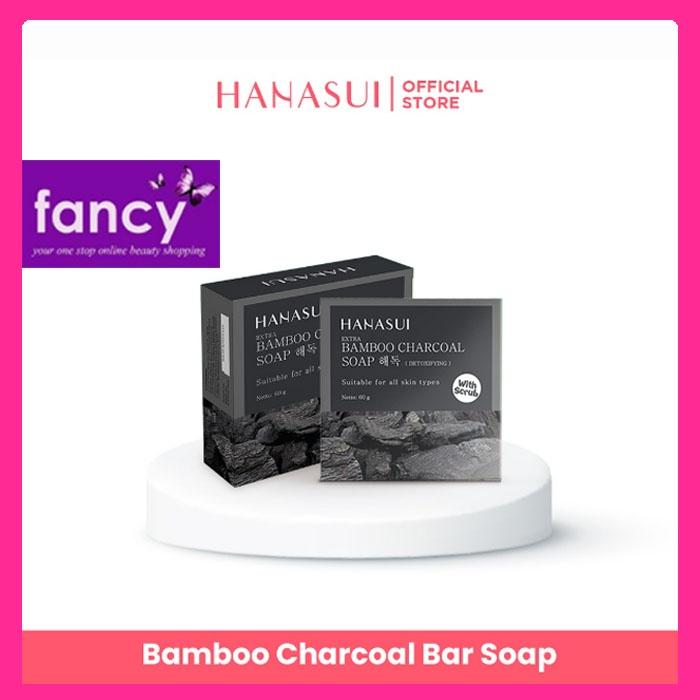 Hanasui Bamboo Charcoal Bar Soap 60g – Exfoliating Scrub Cleansing Soap