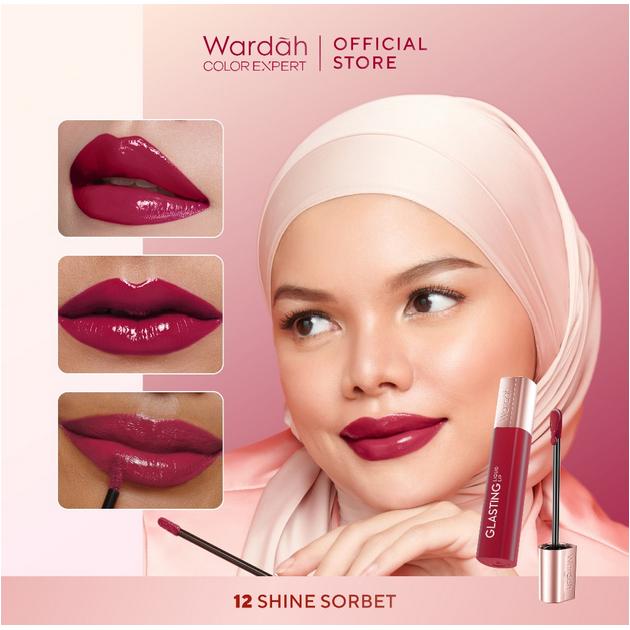 Wardah Glasting Liquid Lip Glass Hi-Pigmented LipCream Lipstick Glass Color Ringan Transferproof NEW!