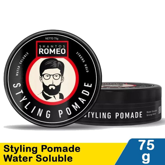 Shantos Romeo Styling Pomade Water Soluble 75g – Strong Hold, Sleek Finish & Easy Wash-Out | For Everyday Classic Looks