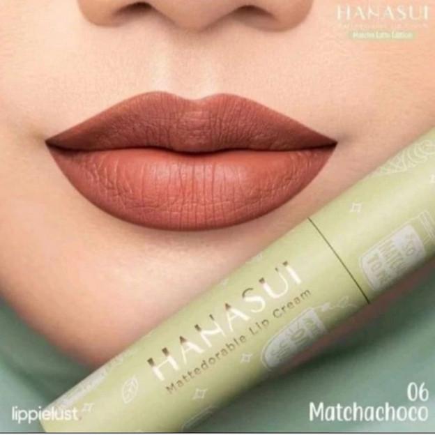 HANASUI Mattedorable Lip Cream – Lip & Cheek Tint, Boba / Matcha Latte Shades