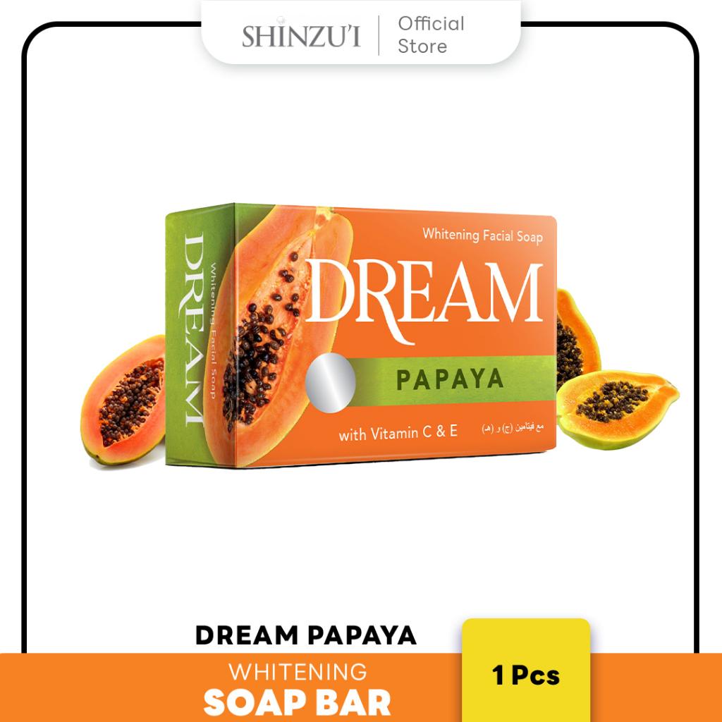Dream Papaya Whitening Facial Soap with Vitamin C & E - 100g for Brightening & Gentle Cleansing