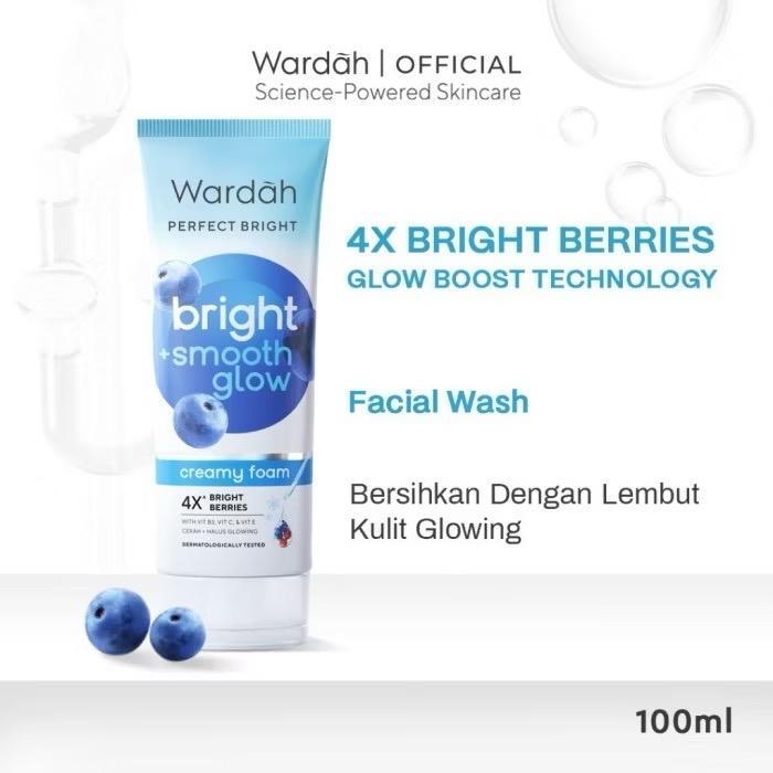 Wardah Bright & Smooth Glow Facial Foam – Gentle Cleanser for Radiant, Plump & Healthy Skin