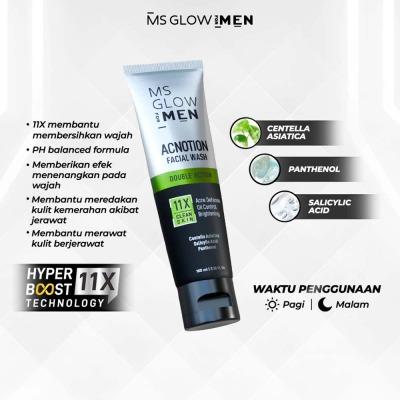 MS Glow For Men Acnotion Face Wash 100ml – Anti-Acne Deep Cleanser for Oily & Problem Skin