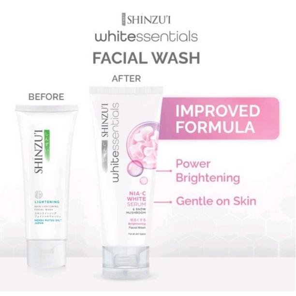 Shinzui Whitessentials Nia-C Brightening Snow Mushroom / Cica Acne Facial Wash 80g – Tasya Farasya Approved