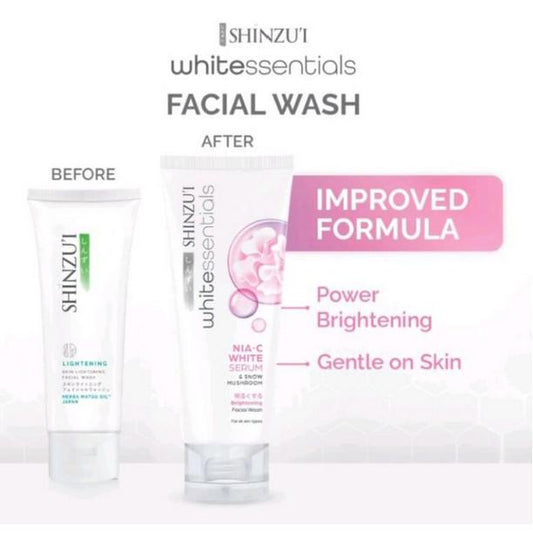 Shinzui Whitessentials Nia-C Brightening Snow Mushroom / Cica Acne Facial Wash 80g – Tasya Farasya Approved