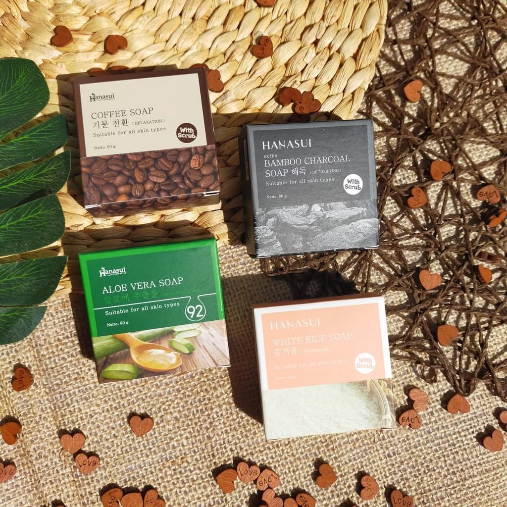 HANASUI Whitening Bar Soap | White Rice / Bamboo Charcoal / Aloe Vera