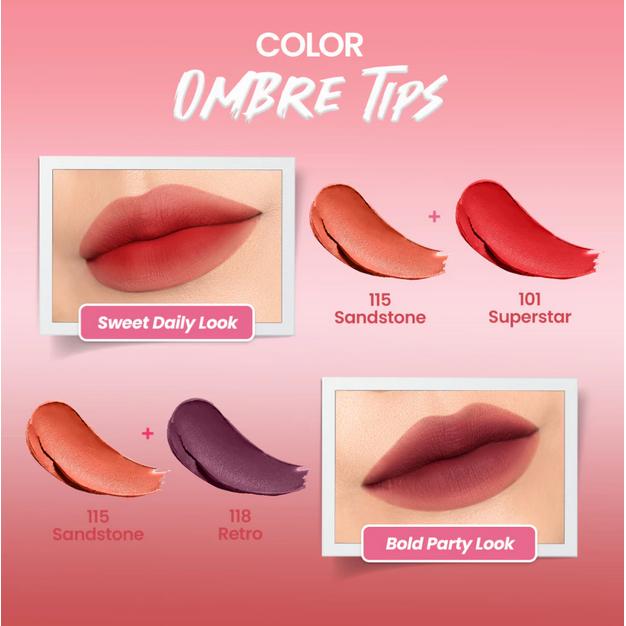 Hanasui Mattedorable Lipstick | Anti Geser Formula Smudgeproof Transferproof Long Lasting Matte
