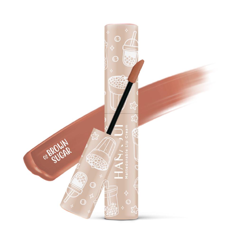 HANASUI Mattedorable Lip Cream – Lip & Cheek Tint, Boba / Matcha Latte Shades