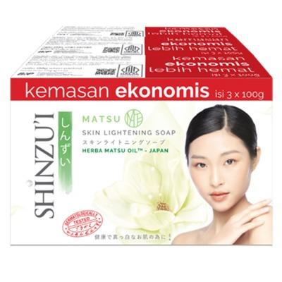Shinzu’i Skin Lightening Bar Soap Matsu 3x100g – Natural Herbal Whitening Soap with Herba Matsu Oil & Moisturizer