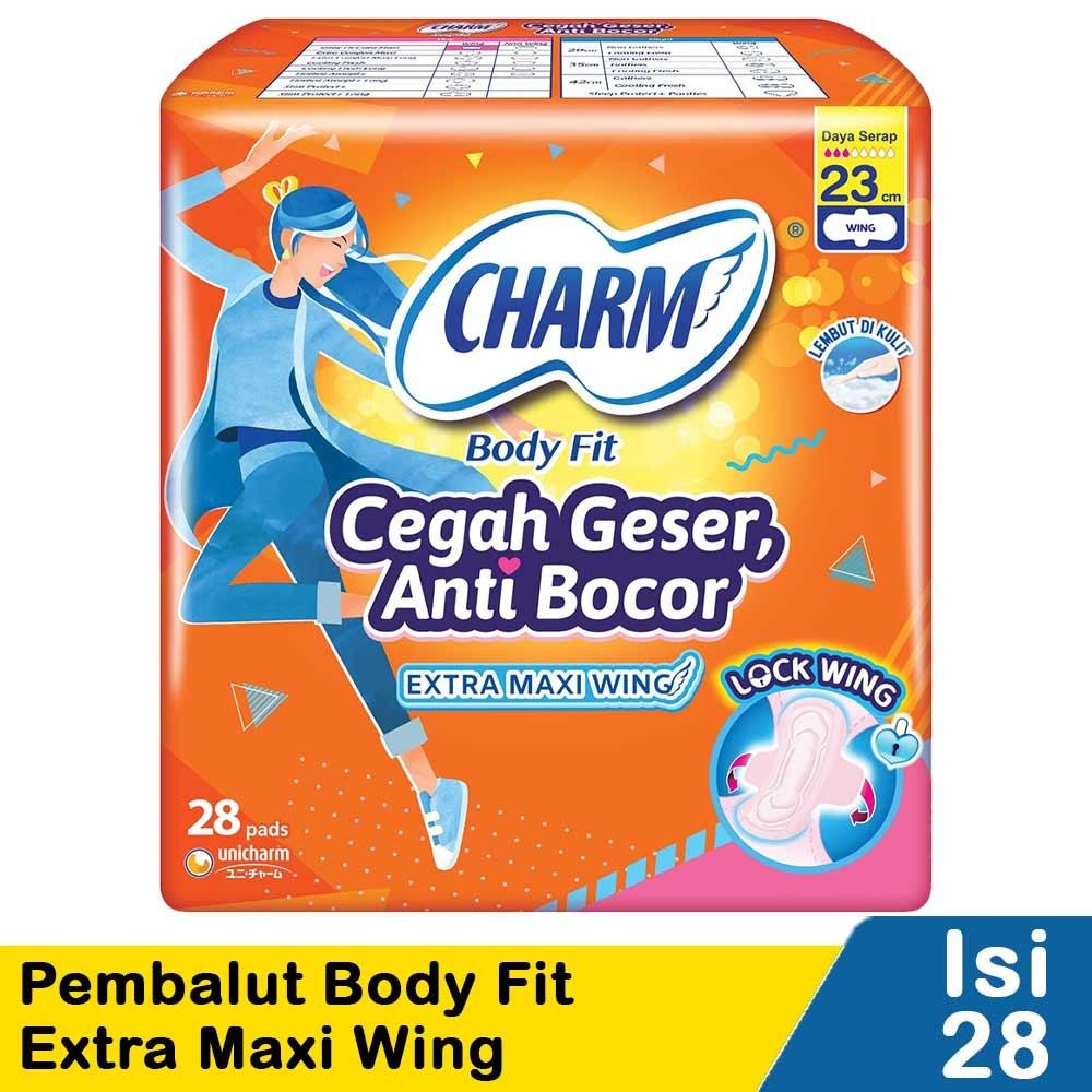 Charm Body Fit Extra Maxi 23cm Sanitary Pads – 10’s Non-Wing | Slim, Secure & Daily Comfort for Light to Moderate Flow