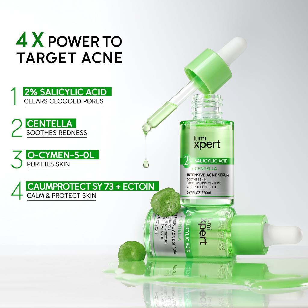 Lumixpert 2% Salicylic Acid Centella Intensive Acne Serum 20ml Mengurangi jerawat dan noda bekas jerawat Menenangkan kulit yang teriritasi