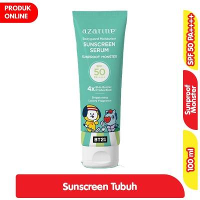 Azarine x BT21 Sunproof Monster Body Serum Sunscreen SPF 50 PA++++ – 100ml | Lightweight Daily Sun Protection with BT21 Limited Edition