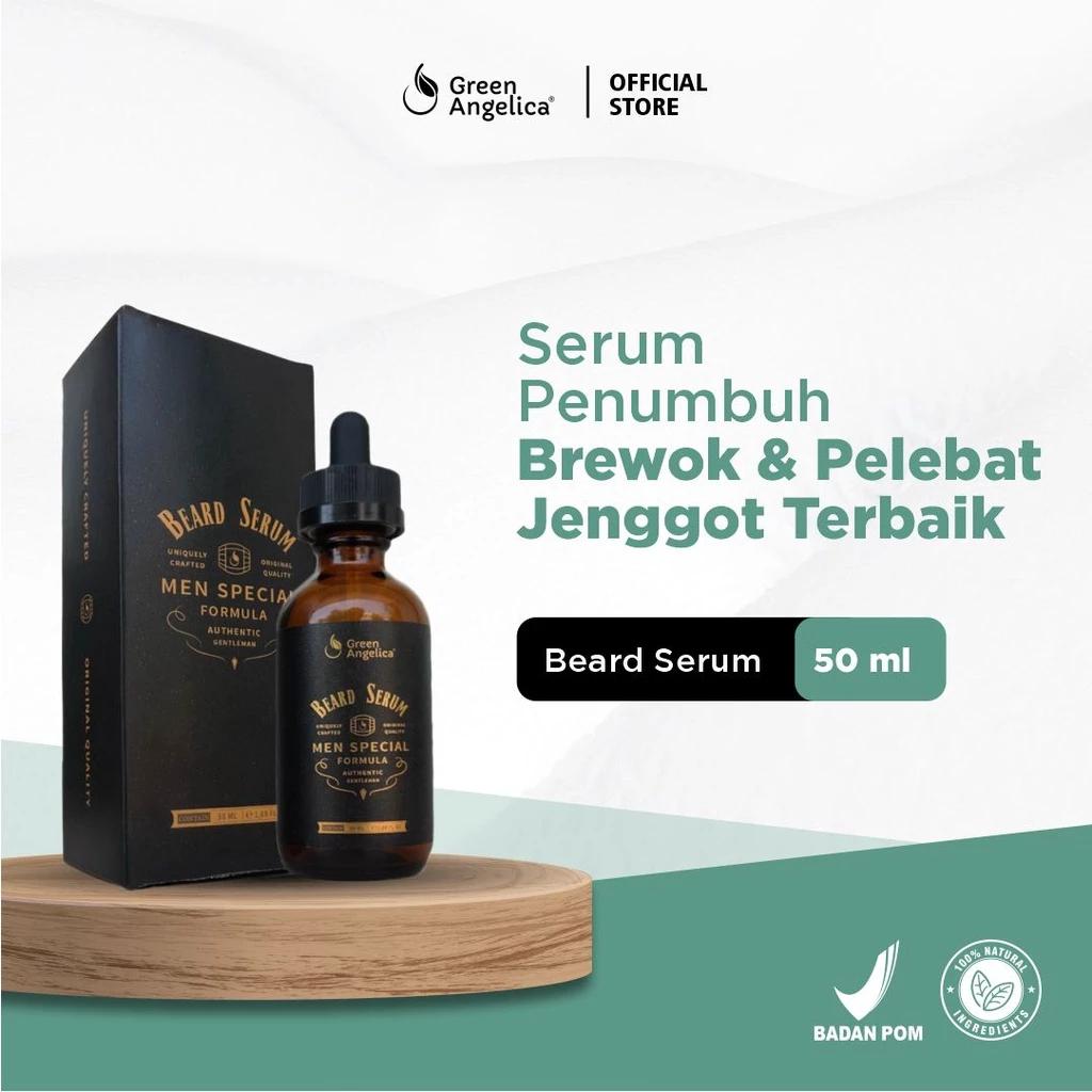 Green Angelica Beard Serum 20 ml - Beard, Mustache, Sideburn & Eyebrow Growth Serum - BPOM Certified