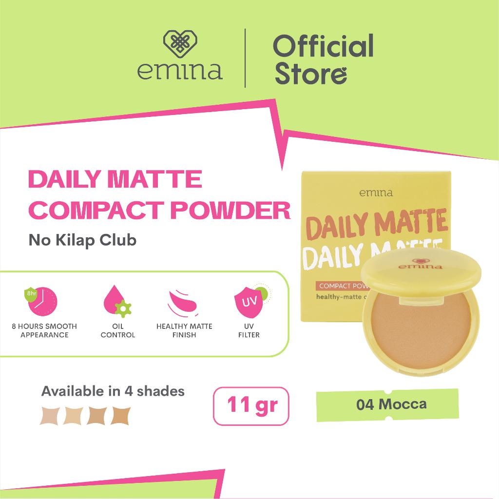 Emina Daily Matte x MUZIK TIGER COMPACT POWDER [Bedak Padat] 11gr No Kilap Club