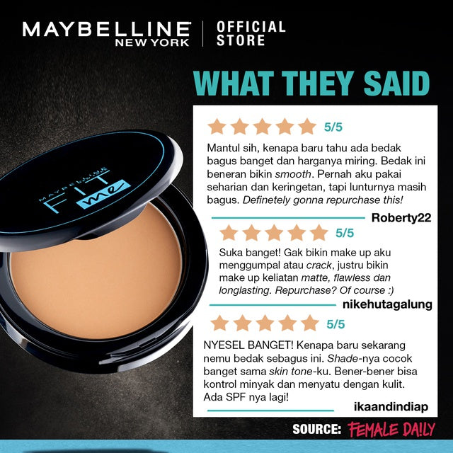 MAYBELLINE The Falsies Lash Lift  + Maybelline Fit Me 12-Hour Oil Control Powder Make Up 128