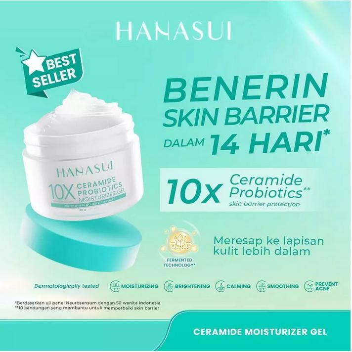 Hanasui Moisturizer Gel 30g – Ceramide Probiotics, Gentle Retinol & Bright Expert for Anti-Aging & Bright Skin