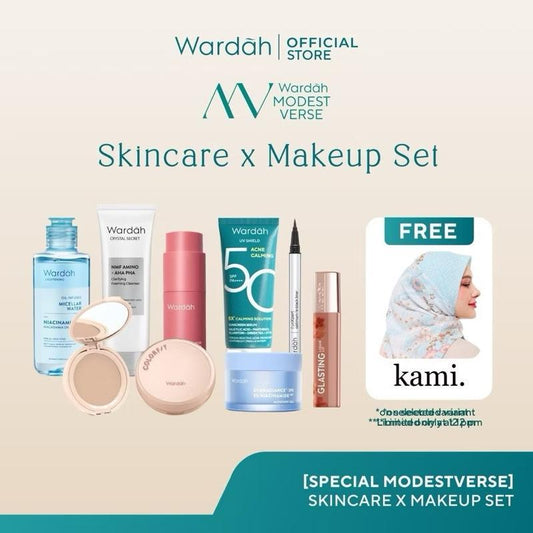 [Special Modestverse Set] Complete 10-in-1 Wardah Skincare & Makeup Glow Kit