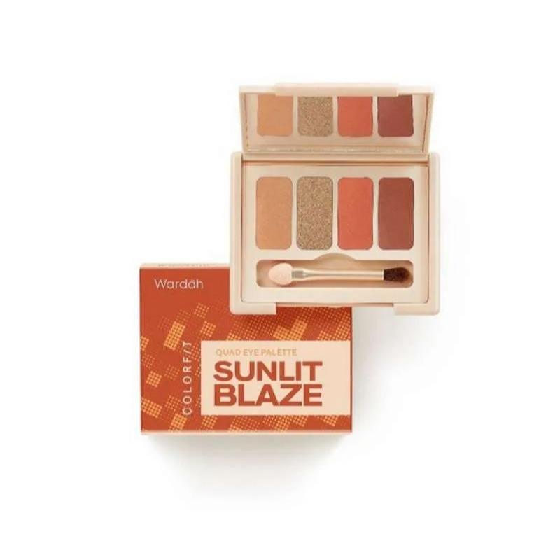 Wardah Colorfit Quad Eye Shadow Palette - Sunlit Blaze, Rose Aurora & Brunette Dawn