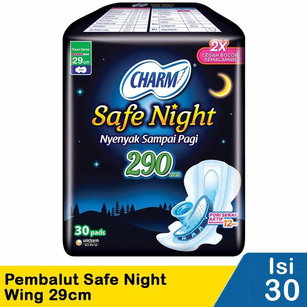 Charm Safe Night 42cm Sanitary Pads – 14’s with Wings | Extra Long Overnight Protection for Worry-Free Sleep