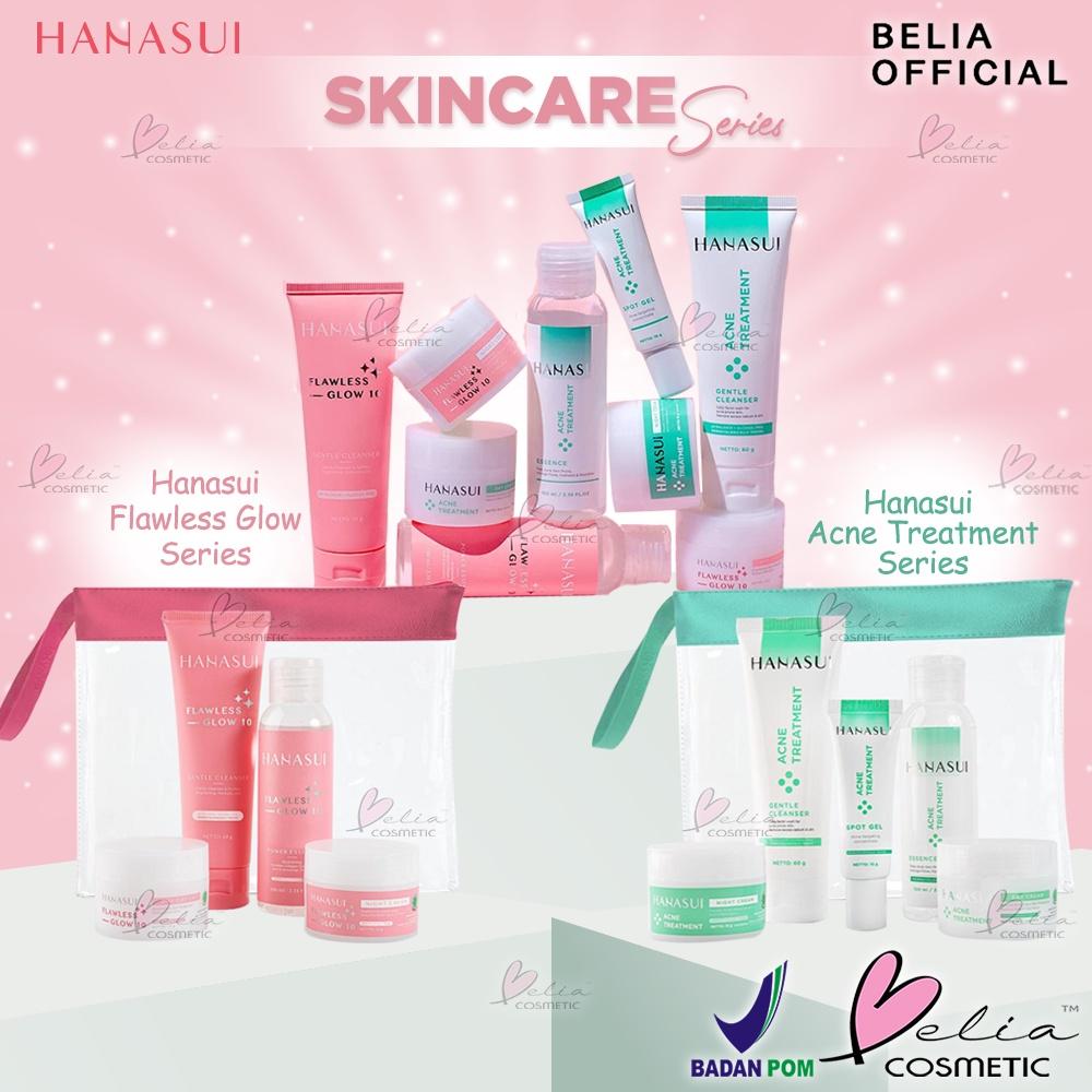 HANASUI SKINCARE Set | Flawless Glow 10 & Acne Treatment Series | Complete Daily Routine | BPOM Certified | FREE Travel Pouch
