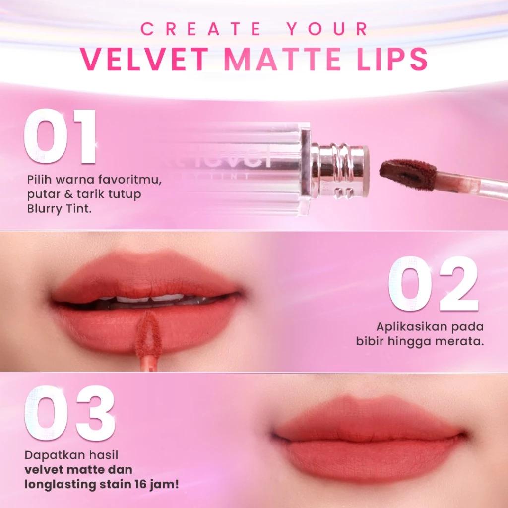 Hanasui Next Level Blurry Tint - Lip Tint Watery to Blur Lightweight Long Lasting Velvet Finish Powdery Tint Blurry Effect Stain Lasting Up to 8 H Color Lock+ Technology