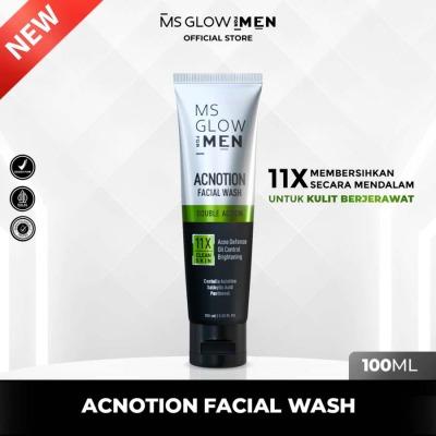 MS GLOW for Men Acnotion Facial Wash 100 ml – Anti-Acne Cleanser for Oily & Acne-Prone Skin