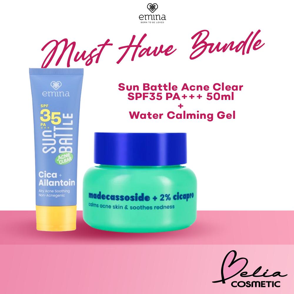 Emina Must-Have Duo: Hydrating Gel Moisturizer + Sun Battle SPF 35 PA+++ | FREE Gift Inside!