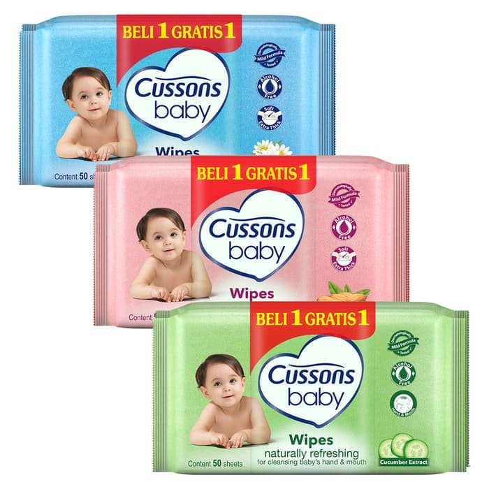 TISSUE BASAH TISU BASAH CUSSONS BABY 50'S