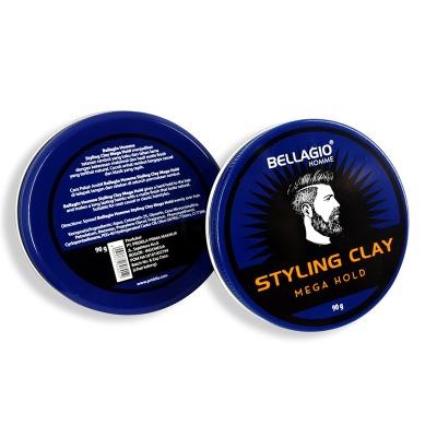 Bellagio Homme Clay Mega Hold – 90g Strong Hold • Matte Finish • Easy Wash Formula