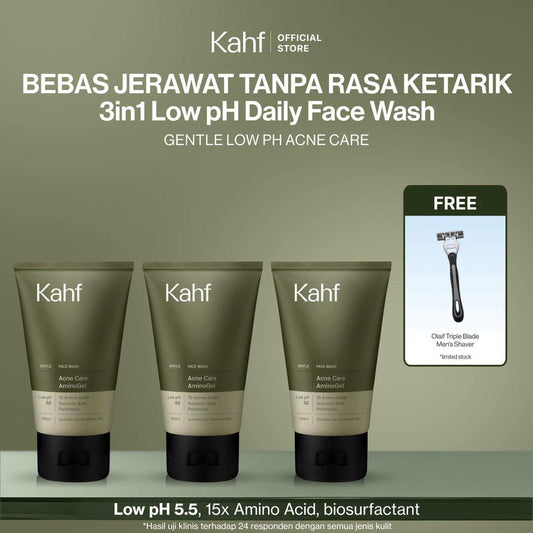 New! Commander's Choice: Kahf 3-in-1 Daily Face Wash (Triple Pack) Acne care amino gell wash