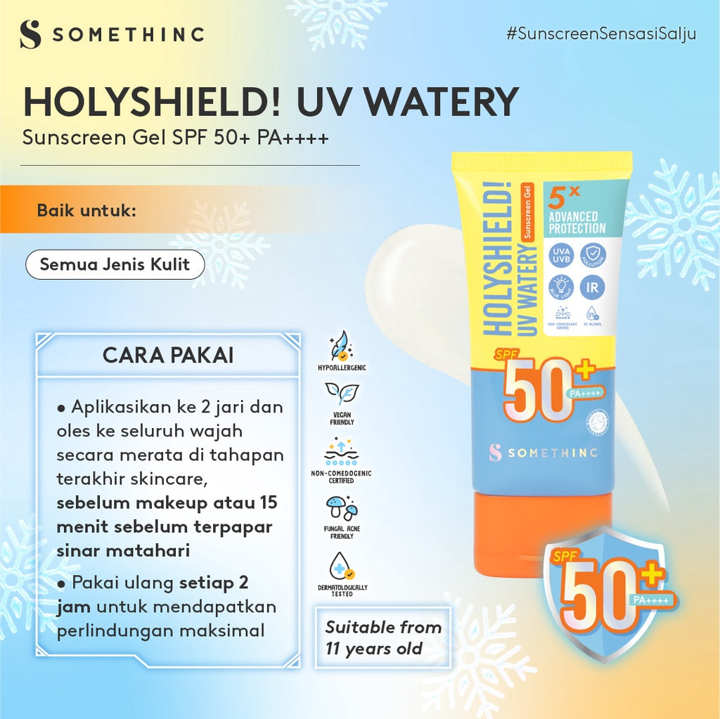 SOMETHINC [TWINPACK HEMAT] Best Seller Product Twin Pack Kit - Holyshield Sunscreen Gel, Low pH Gentle Jelly Cleanser, Skin Goals Moisturizer, Niacinamide Sabi Beet Serum, Ceramic Skin Saviour, Resurrect Serum)