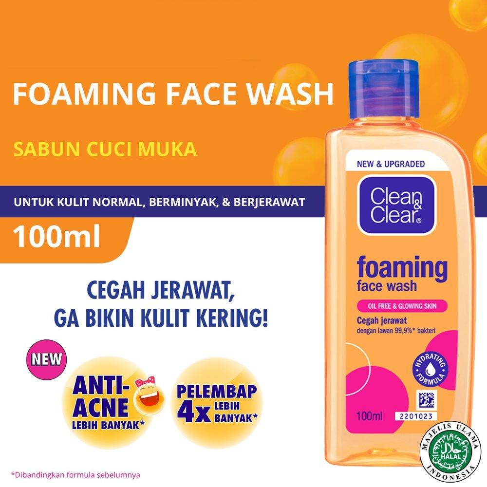 Clean & Clear Foaming Facial Wash 100ml | Oil-Free Cleanser for Clear, Fresh Skin