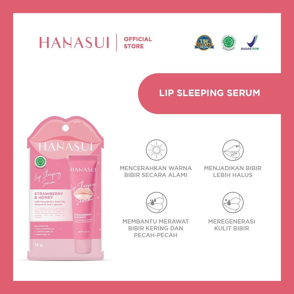 HANASUI Lip Sleeping Serum Strawberry & Honey 12g Halal Lip Care Moisturizing Formula