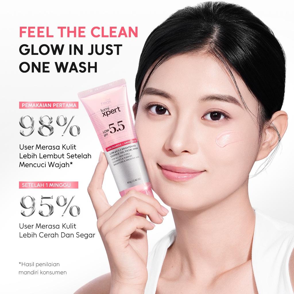 Lumixpert Low pH 5.5 Brightening Essence Gel Facial Wash Cleanser Instant Glow,Pencuci Wajah Brightening Pembersih Pori