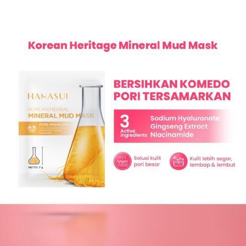 HANASUI Naturgo Peel Off Mask 10g & Mineral Mud Mask 7g Halal Blackhead Treatment Natural Ingredients