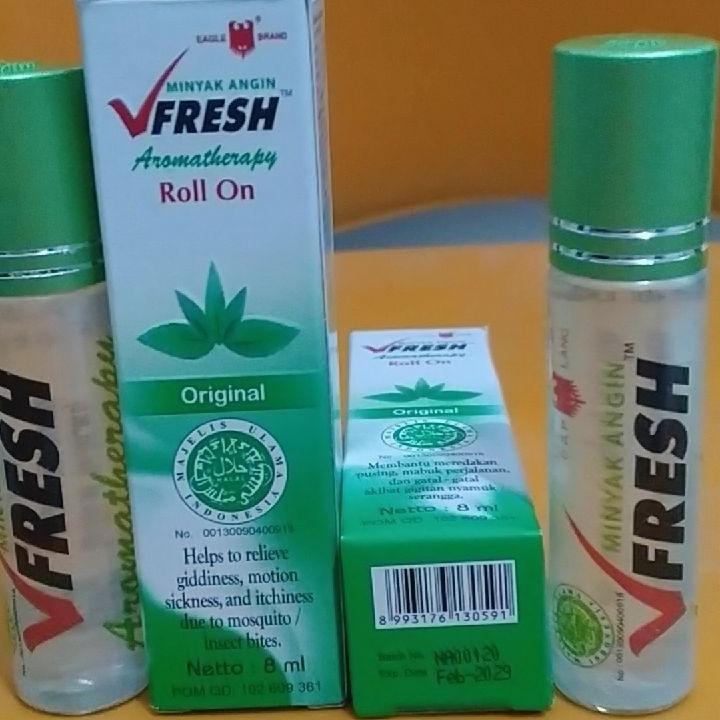 Vfresh Cap Lang Aromatherapy Roll-On - Hot Herbal Oil for Headache Dizziness & Travel Relief 10ml Stainless Roll Ball