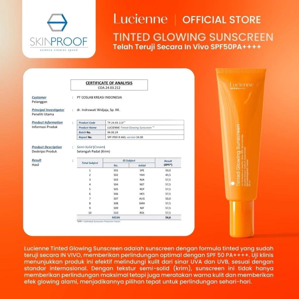 LUCIENNE - Tinted Glowing Sunscreen | Auto Glowing Foundie Versi Ringan