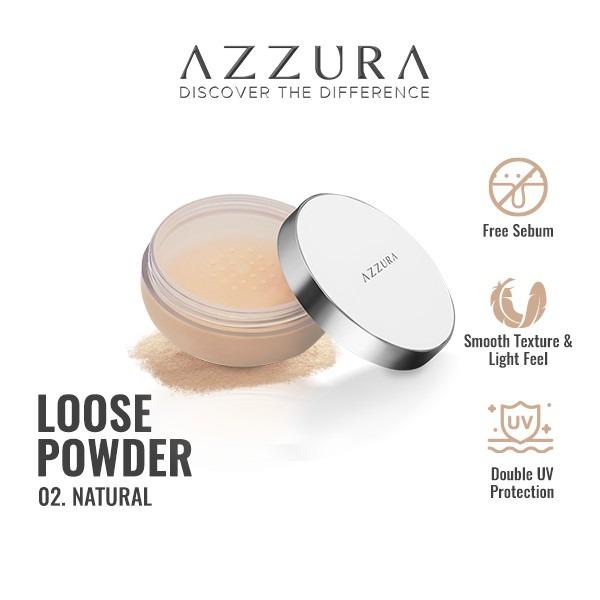 Azzura Loose Powder 02 Natural 30g | Smooth Matte Finish for Medium Skin Tone
