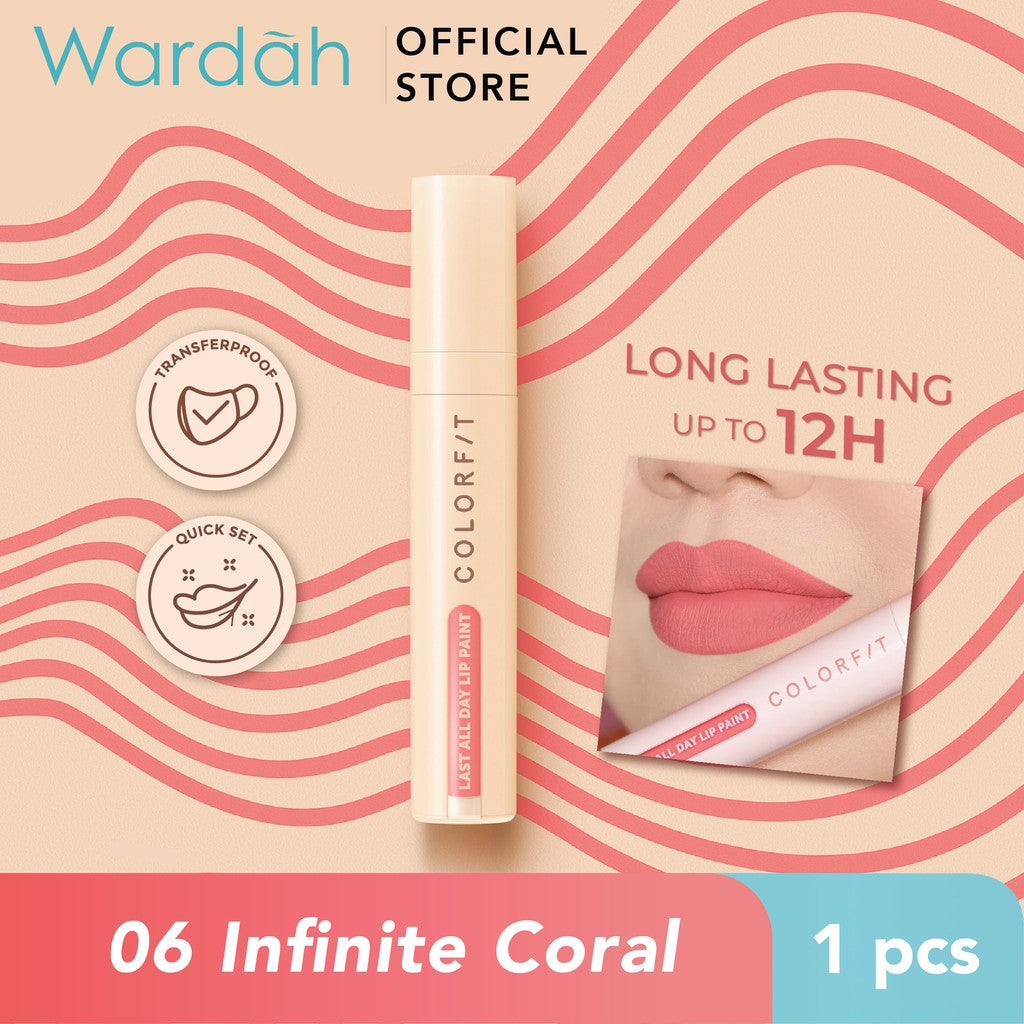 [LIP MATTE TAHAN LAMA] WARDAH Colorfit Last All Day Lip Paint 4 gr (Shade 1-12) Tahan Lama Hingga 12 Jam - Transferproof dengan One Swipe Coverage - Warna Intense - Lipstik Tahan Air dan Minyak - Liptint Anak Sekolah - Liptint - Makeup