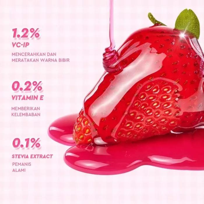 Glad2Glow BRIGHTENING LIP SERUM 7g 3in1 - Brightens Moisturizes Adds Color 24 Hour Hydration Nutrition Strawberry Flavor