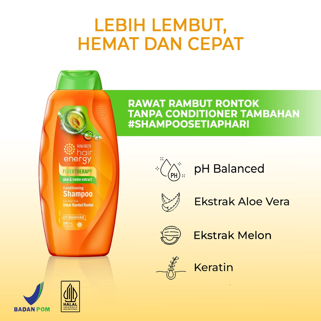 Makarizo Hair Energy Fibertherapy  Conditioning Shampoo Aloe & Melon 330 mL